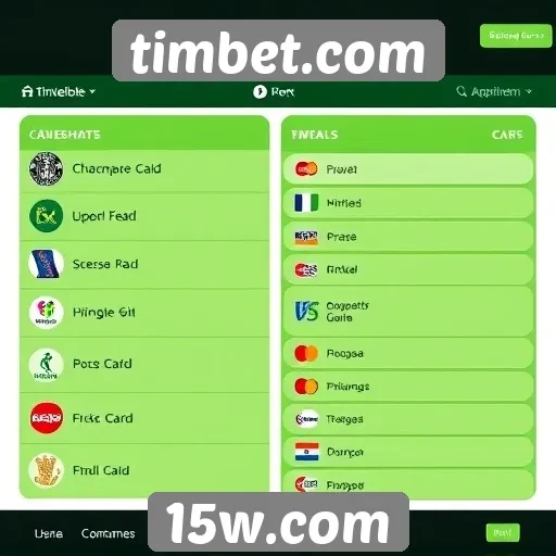 Opções de pagamento disponíveis no site timbet.com